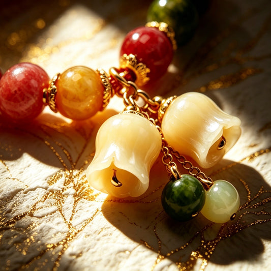 Natural Colorful Tourmaline Bracelet ins Niche luxury lily of the valley pendant bracelet