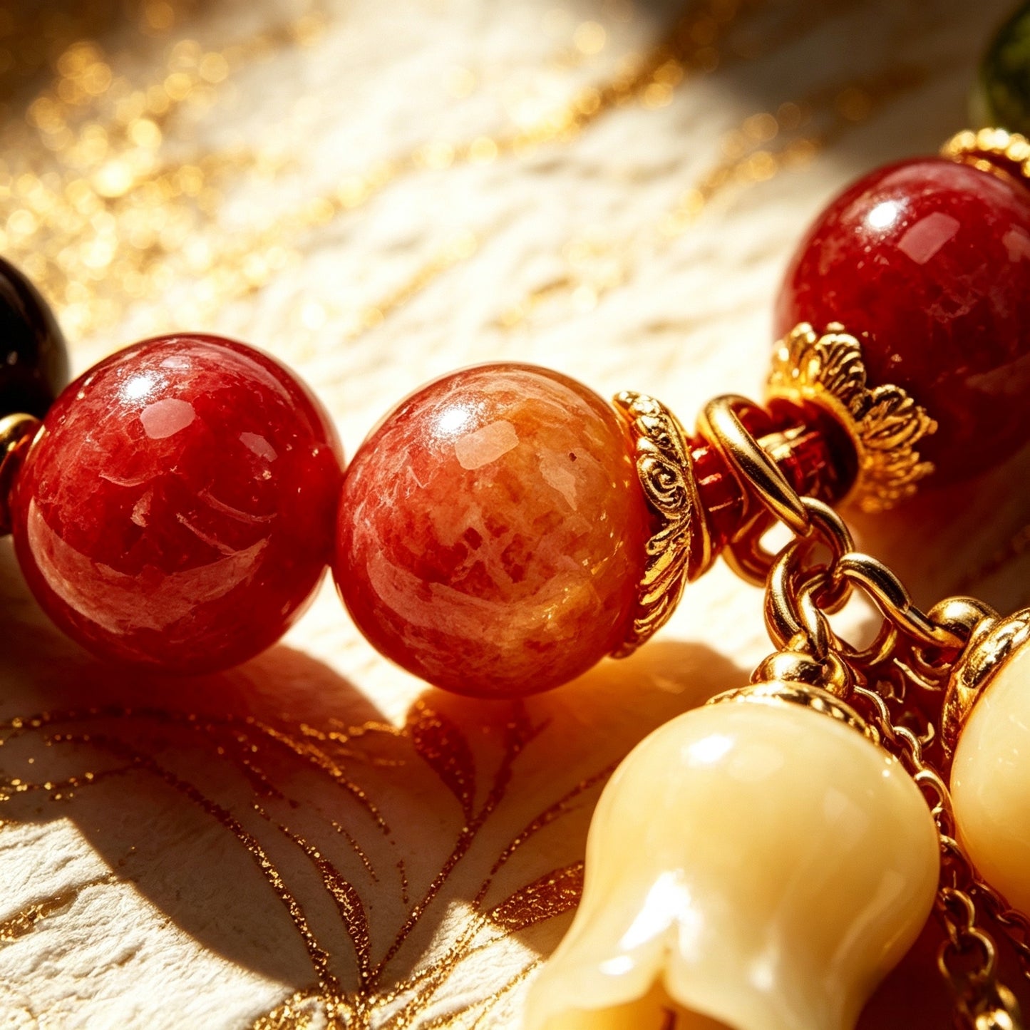 Natural Colorful Tourmaline Bracelet ins Niche luxury lily of the valley pendant bracelet