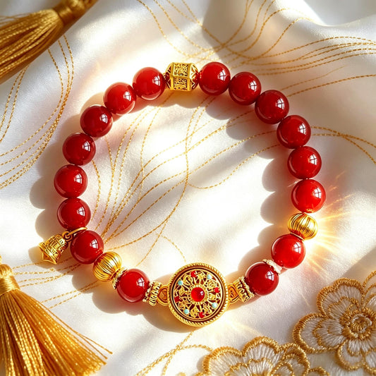 Nan Hong Eight Treasures Compass Rotatable Beaded Bracelet