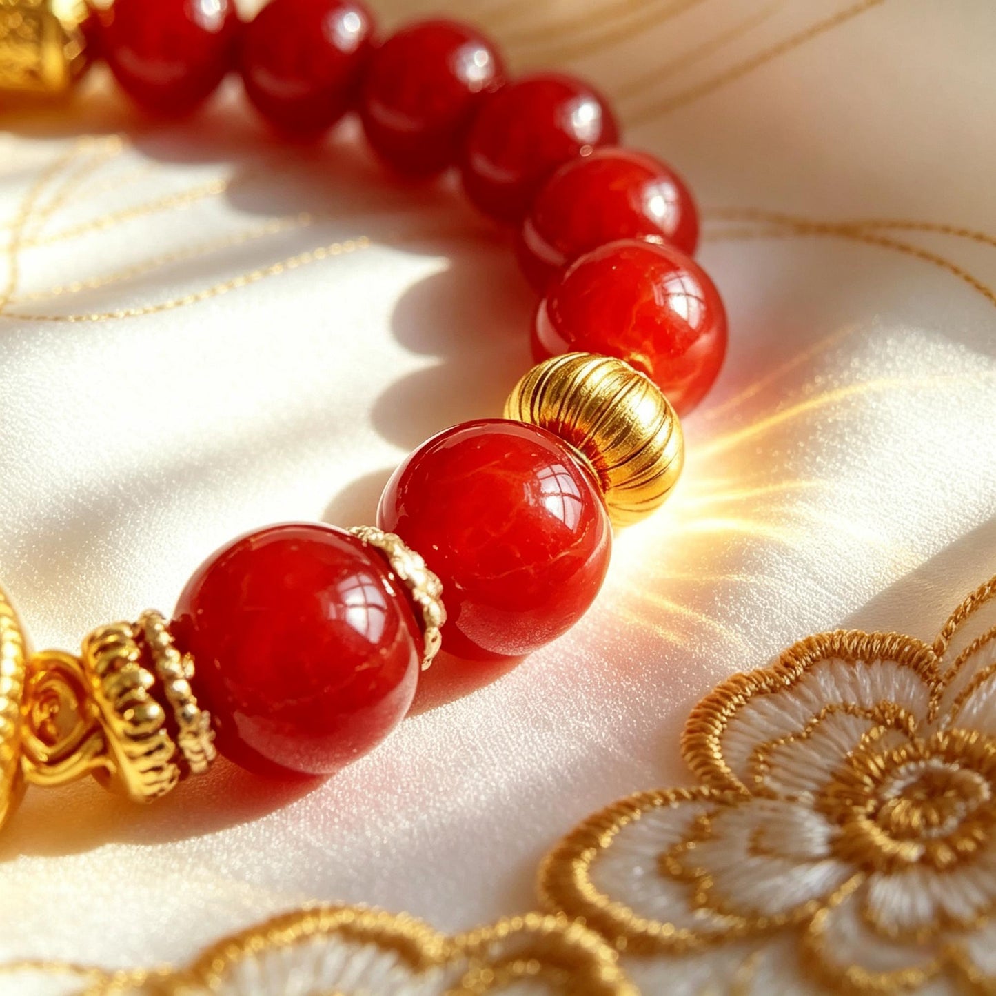 Nan Hong Eight Treasures Compass Rotatable Beaded Bracelet