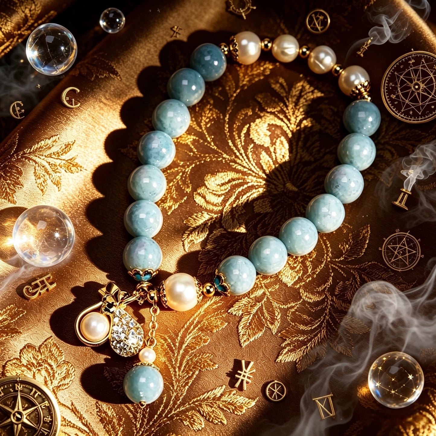 Natural aquamarine bracelet
