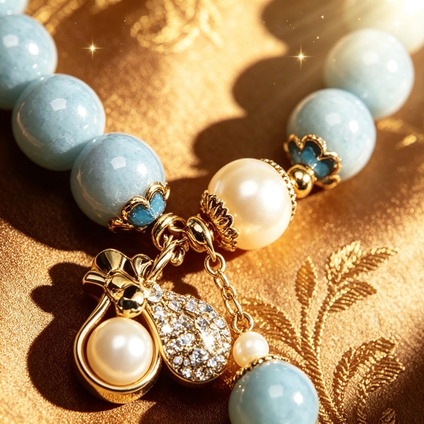 Natural aquamarine bracelet