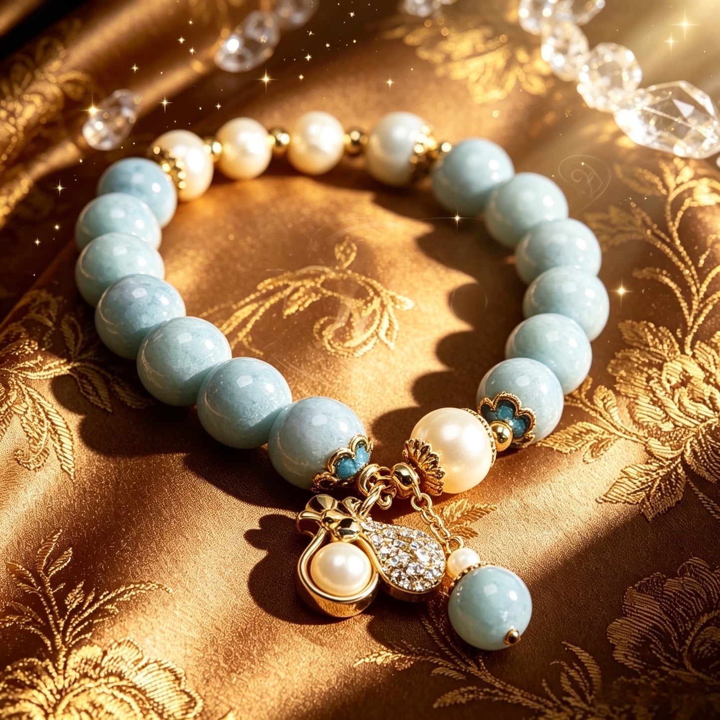 Natural aquamarine bracelet