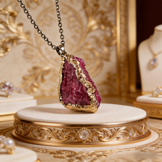 Tibetan Handmade Raw Natural Amethyst Stone Necklace