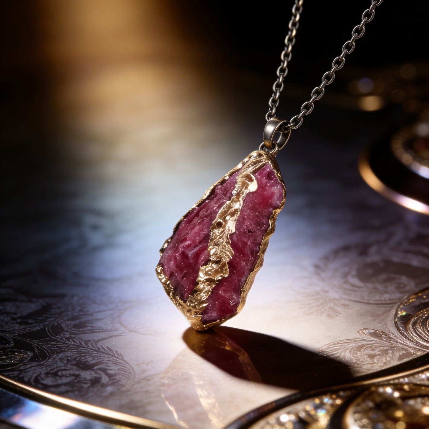 Tibetan Handmade Raw Natural Amethyst Stone Necklace