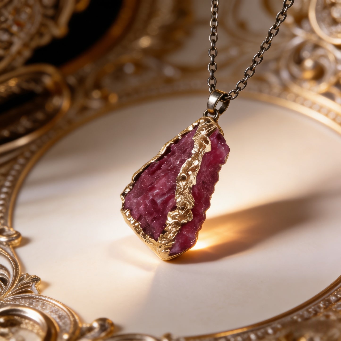 Tibetan Handmade Raw Natural Amethyst Stone Necklace