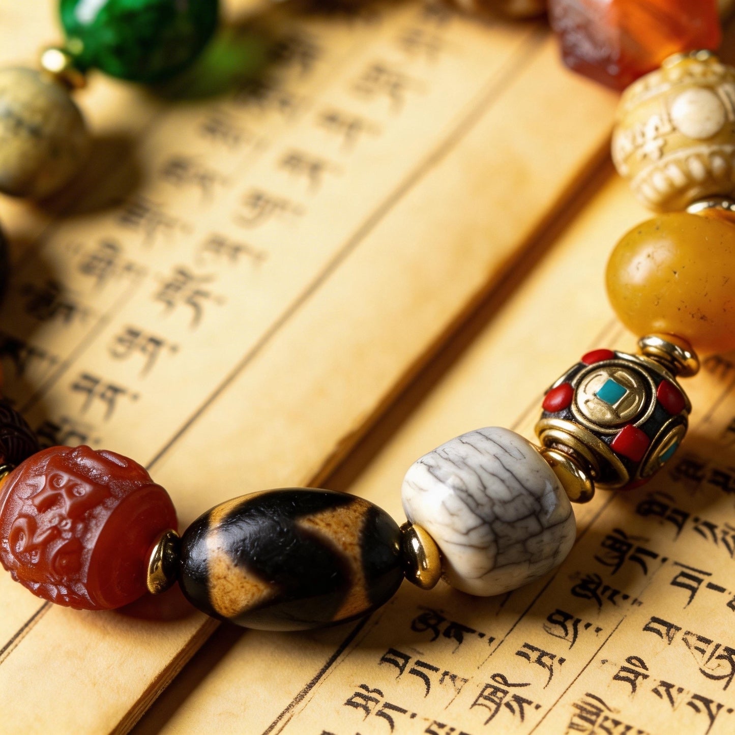 TIBETAN VARIETY Of GEMSTONE BRACELETS