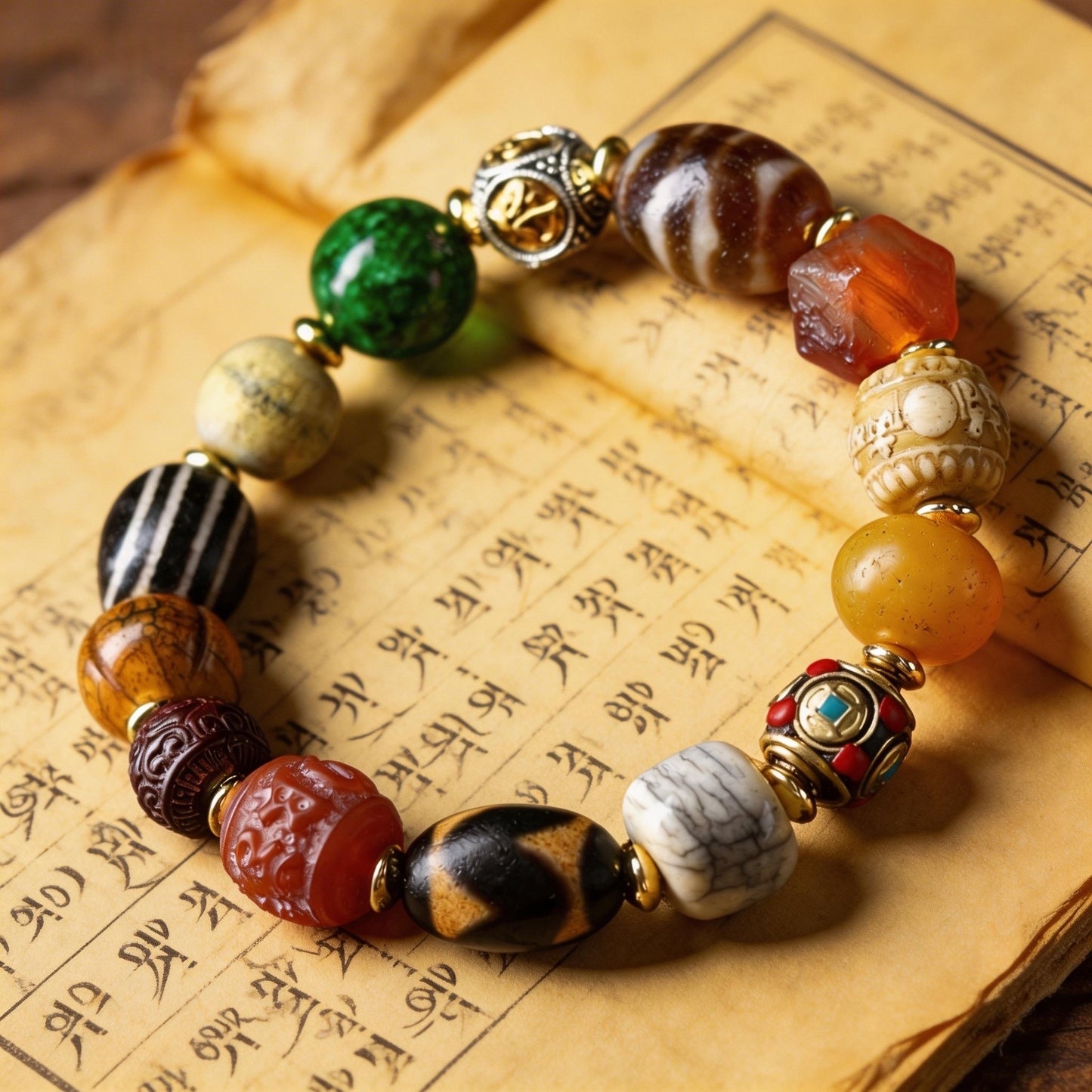 TIBETAN VARIETY Of GEMSTONE BRACELETS