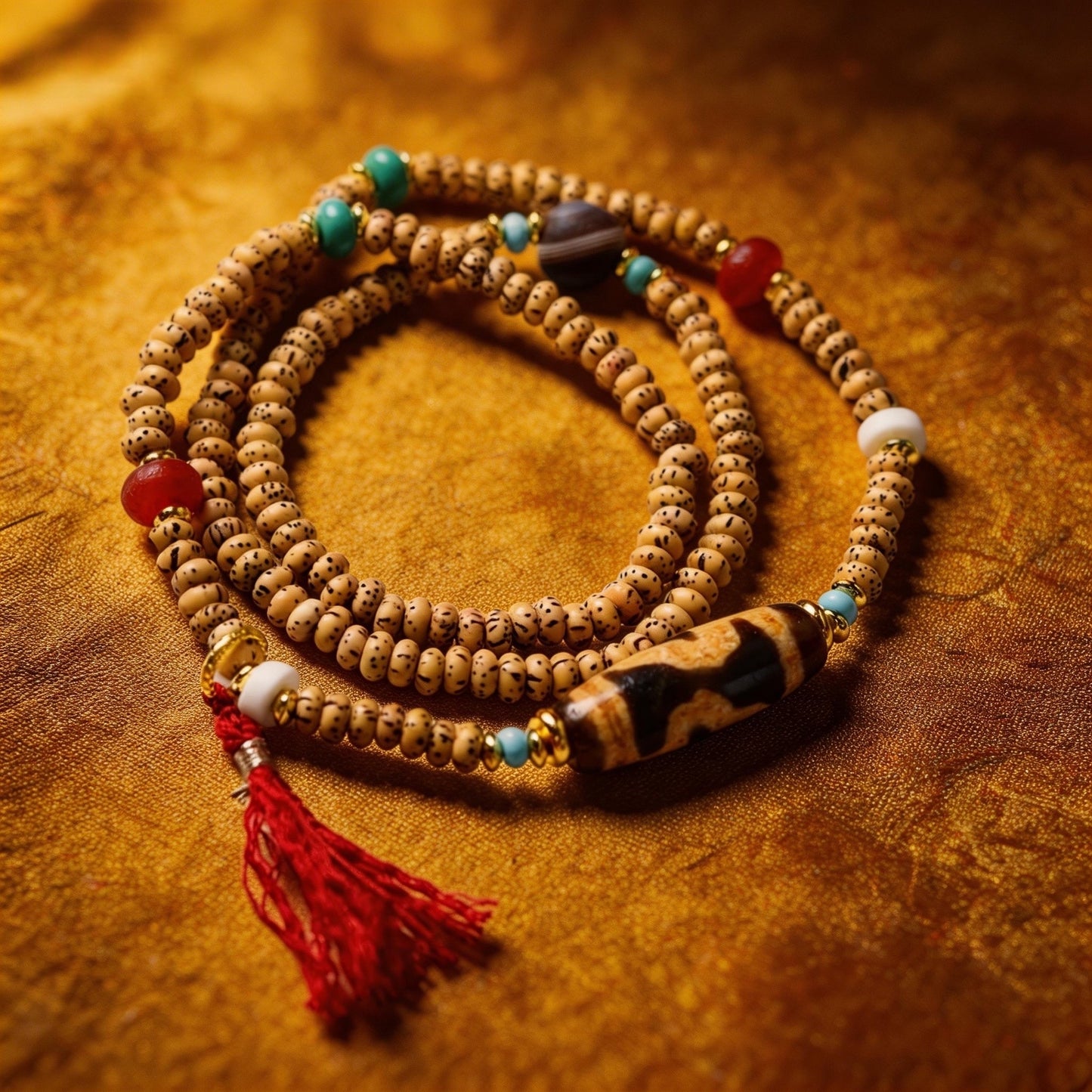 TIBETAN STAR AND MOON BODHI SEED BRACELET NECKLACE,EMPEROR PEARL AND AGATE PEARL DECORATED NECKLACE