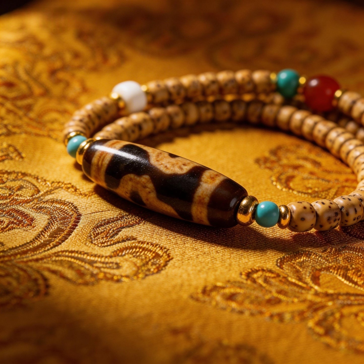TIBETAN STAR AND MOON BODHI SEED BRACELET NECKLACE,EMPEROR PEARL AND AGATE PEARL DECORATED NECKLACE